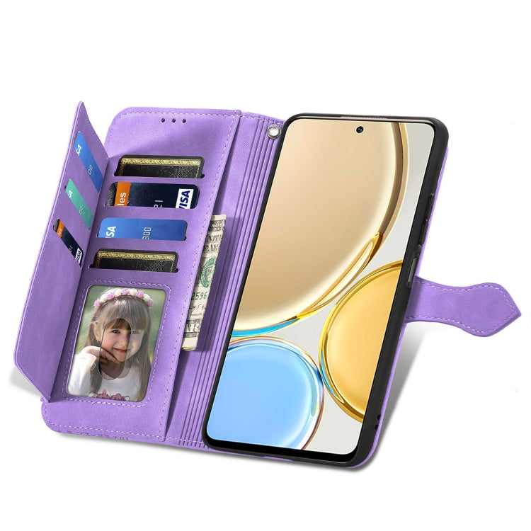 For Honor X30 5G Embossed Flower Zipper Leather Phone Case