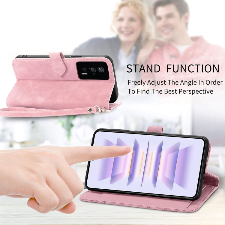 For Xiaomi Redmi K60 Pro Embossed Flower Zipper Leather Phone Case