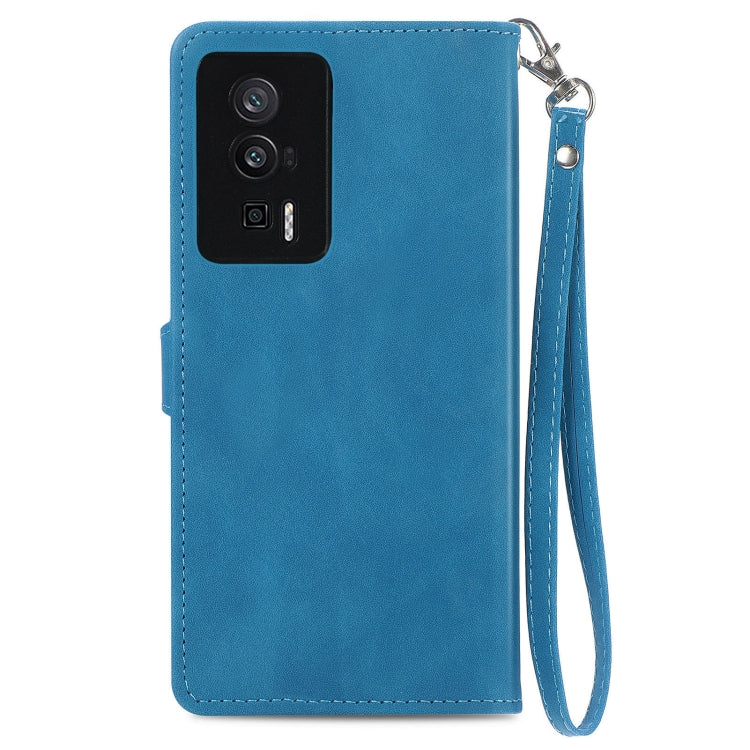 For Xiaomi Redmi K60 Pro Embossed Flower Zipper Leather Phone Case
