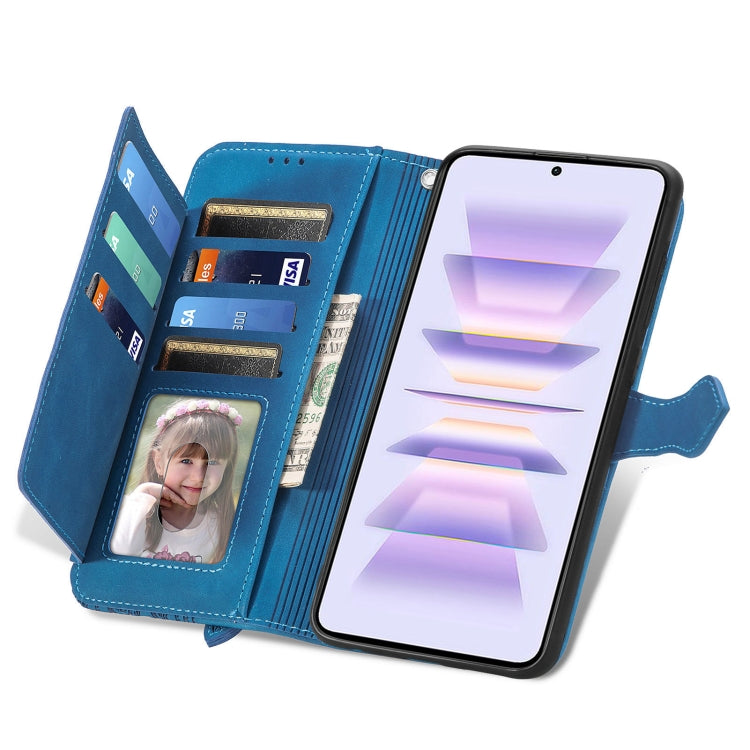 For Xiaomi Redmi K60 Pro Embossed Flower Zipper Leather Phone Case