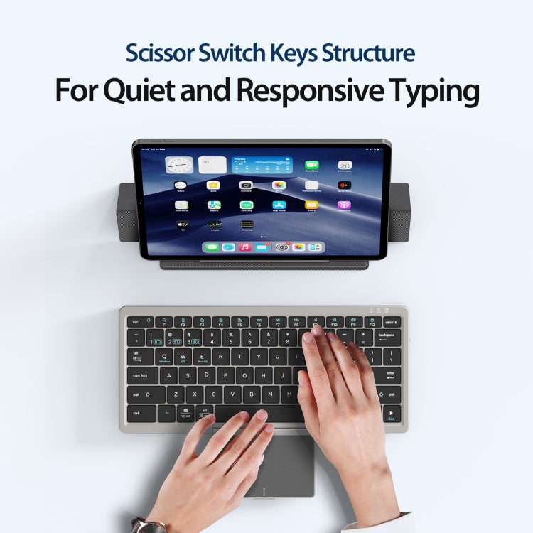 DUX DUCIS OK Series V1 Universal Tablet Bluetooth Keyboard Leather Case with Touchpad(Black)