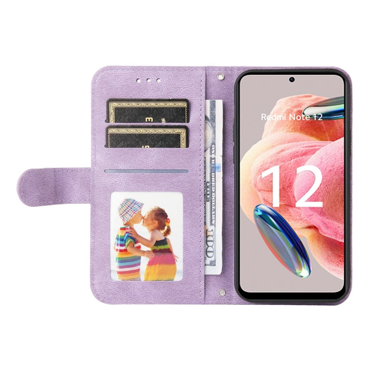 For Xiaomi Redmi Note 12 4G Global Skin Feel Life Tree Metal Button Leather Phone Case