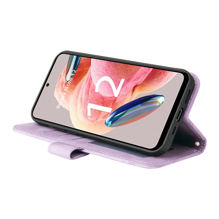 For Xiaomi Redmi Note 12 4G Global Skin Feel Life Tree Metal Button Leather Phone Case