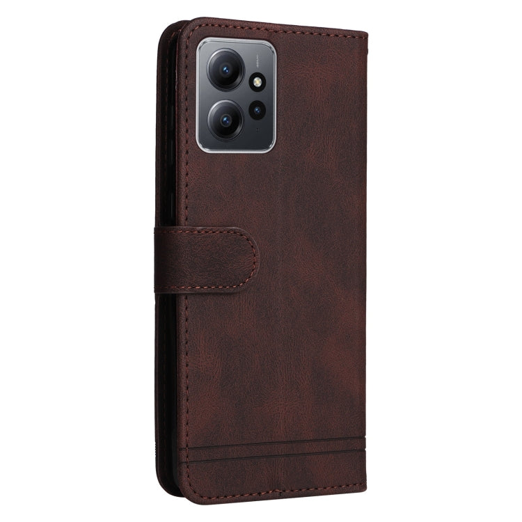 For Xiaomi Redmi Note 12 4G Global Skin Feel Life Tree Metal Button Leather Phone Case