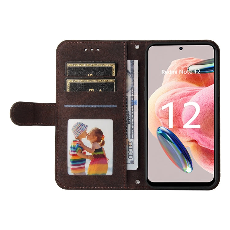 For Xiaomi Redmi Note 12 4G Global Skin Feel Life Tree Metal Button Leather Phone Case