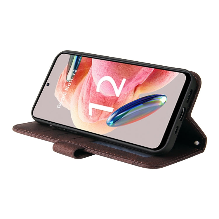 For Xiaomi Redmi Note 12 4G Global Skin Feel Life Tree Metal Button Leather Phone Case