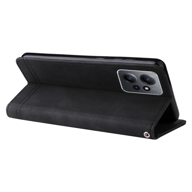 For Xiaomi Redmi Note 12 4G Global Skin Feel Life Tree Metal Button Leather Phone Case