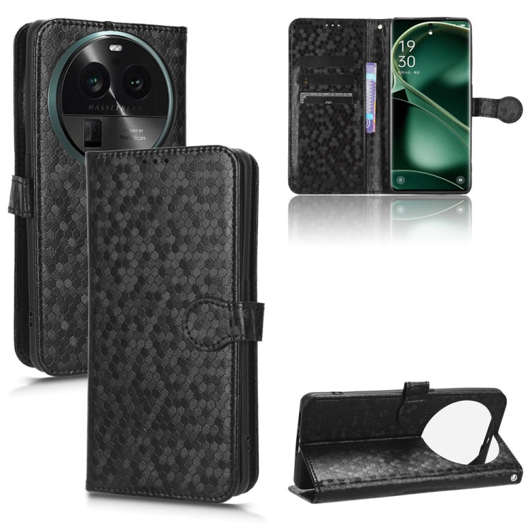 For OPPO Find X6 5G Honeycomb Dot Texture Leather Phone Case