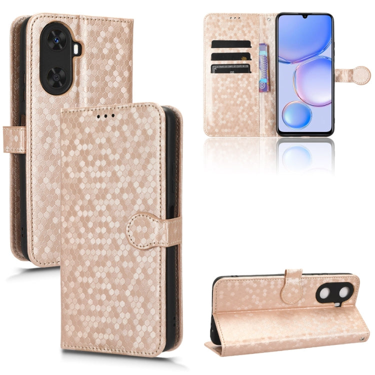 For Huawei Enjoy 60 4G Honeycomb Dot Texture Leather Phone Case