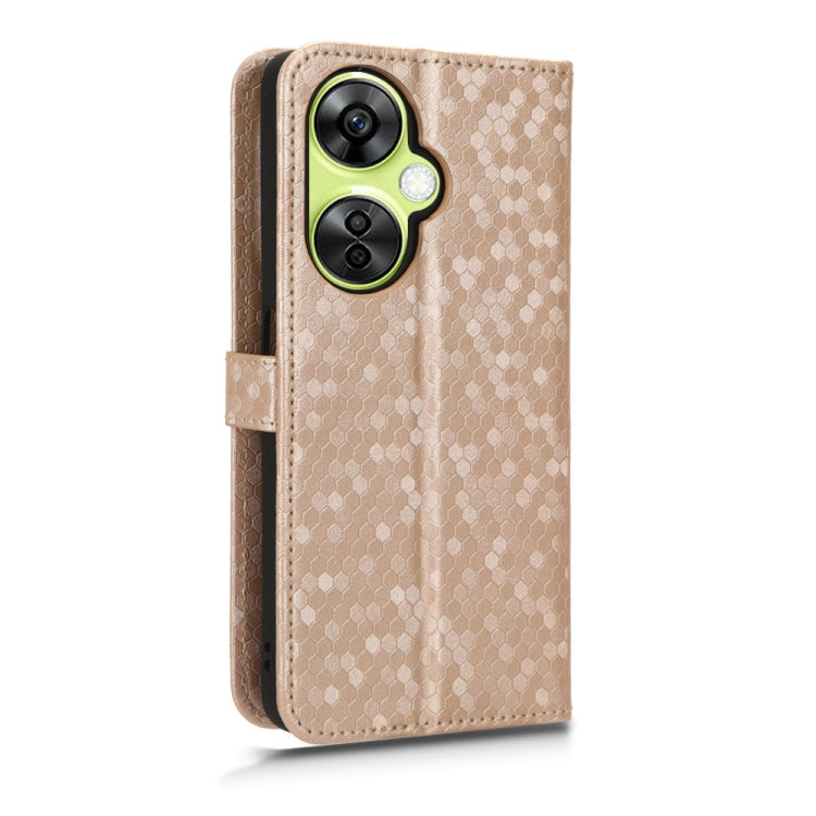 For OnePlus Nord CE 3 Honeycomb Dot Texture Leather Phone Case