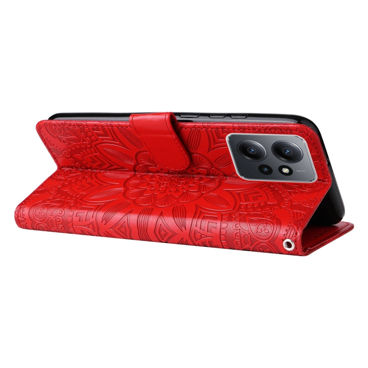 For Xiaomi Redmi Note 12 4G Global Embossed Sunflower Leather Phone Case