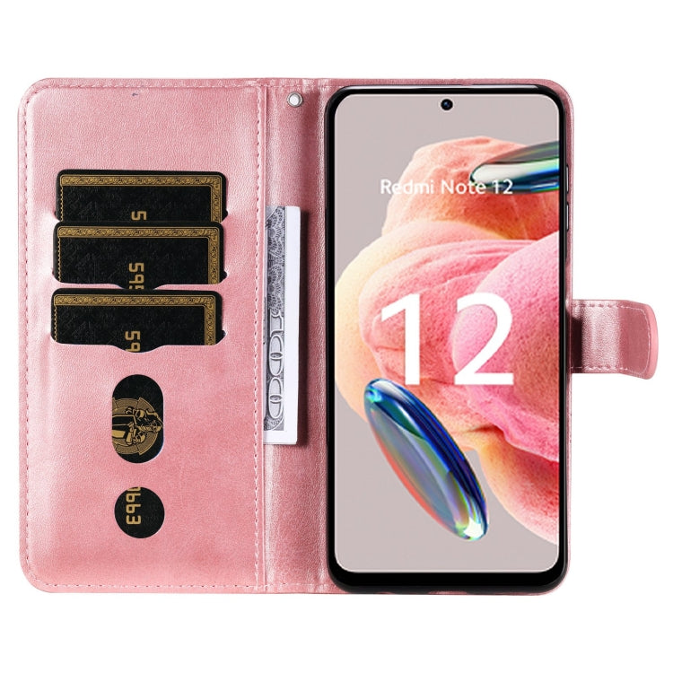 For Xiaomi Redmi Note 12 4G Global Calf Texture Zipper Leather Phone Case