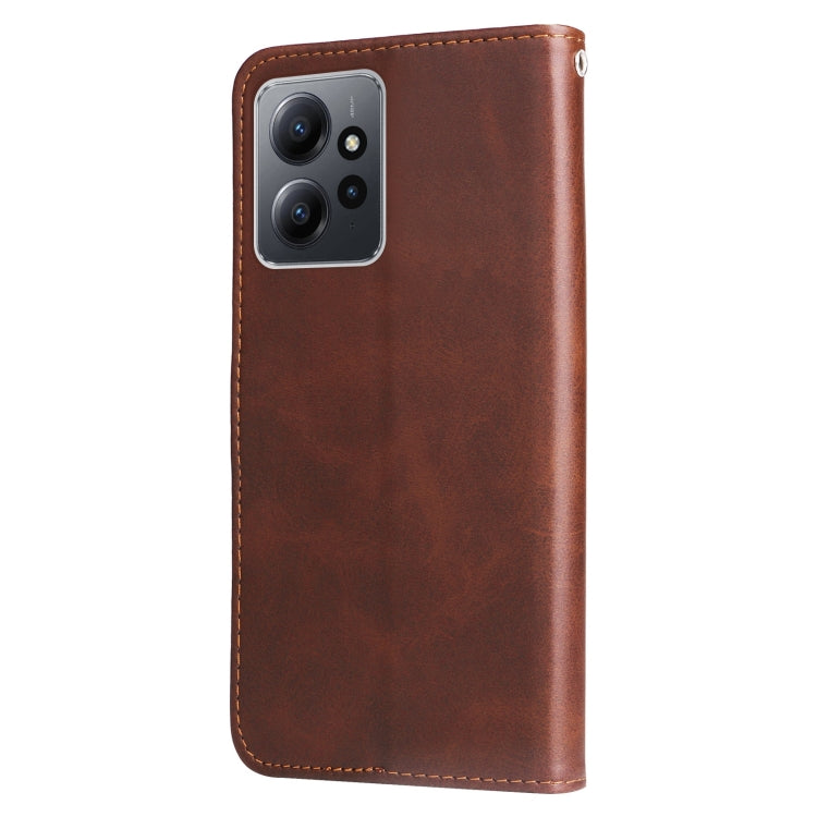 For Xiaomi Redmi Note 12 4G Global Calf Texture Zipper Leather Phone Case