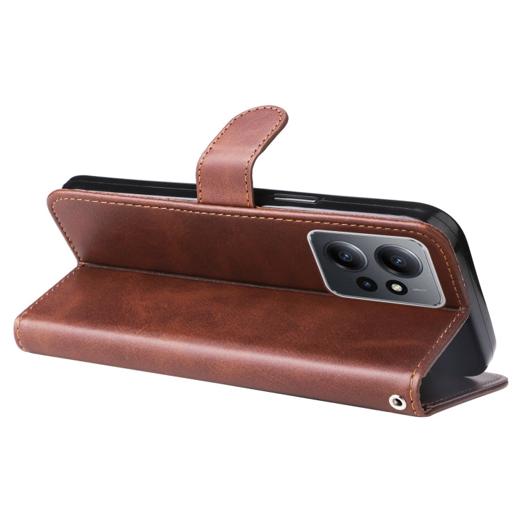 For Xiaomi Redmi Note 12 4G Global Calf Texture Zipper Leather Phone Case