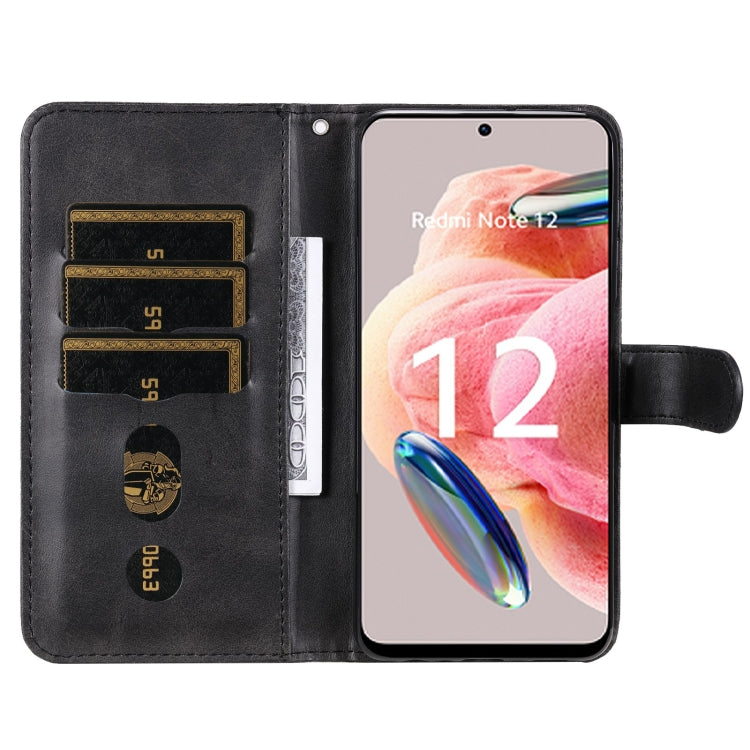 For Xiaomi Redmi Note 12 4G Global Calf Texture Zipper Leather Phone Case