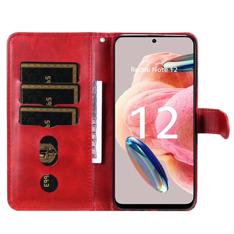 For Xiaomi Redmi Note 12 4G Global Calf Texture Zipper Leather Phone Case