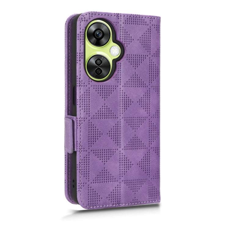 For OnePlus Nord CE 3 Symmetrical Triangle Leather Phone Case