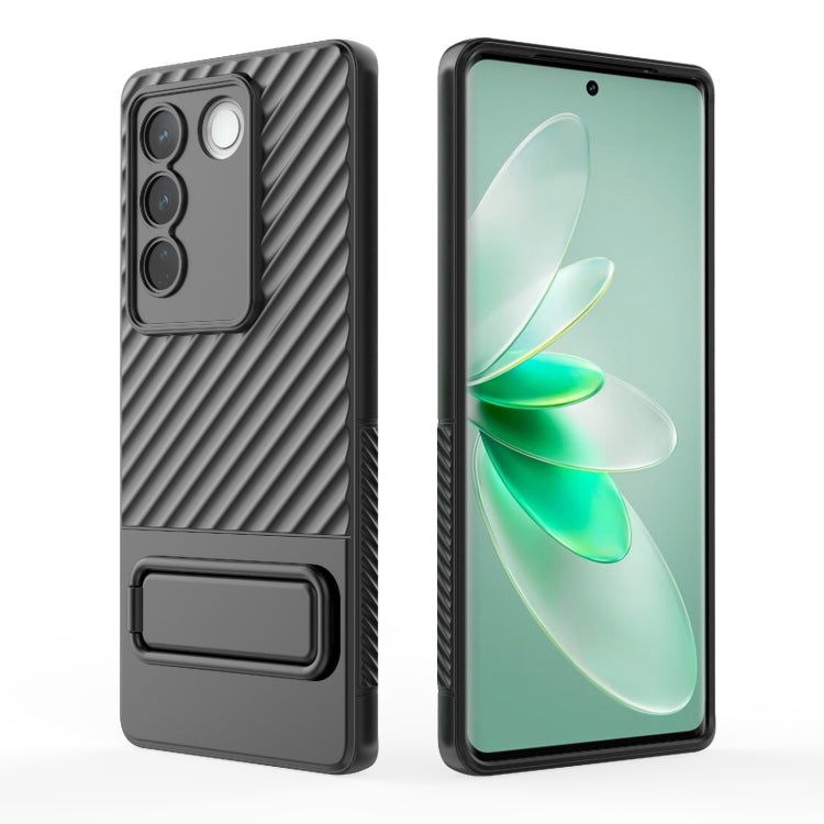 For vivo S16 5G Wavy Texture TPU Phone Case with Lens Film