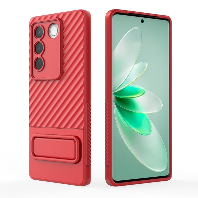 For vivo S16 5G Wavy Texture TPU Phone Case with Lens Film