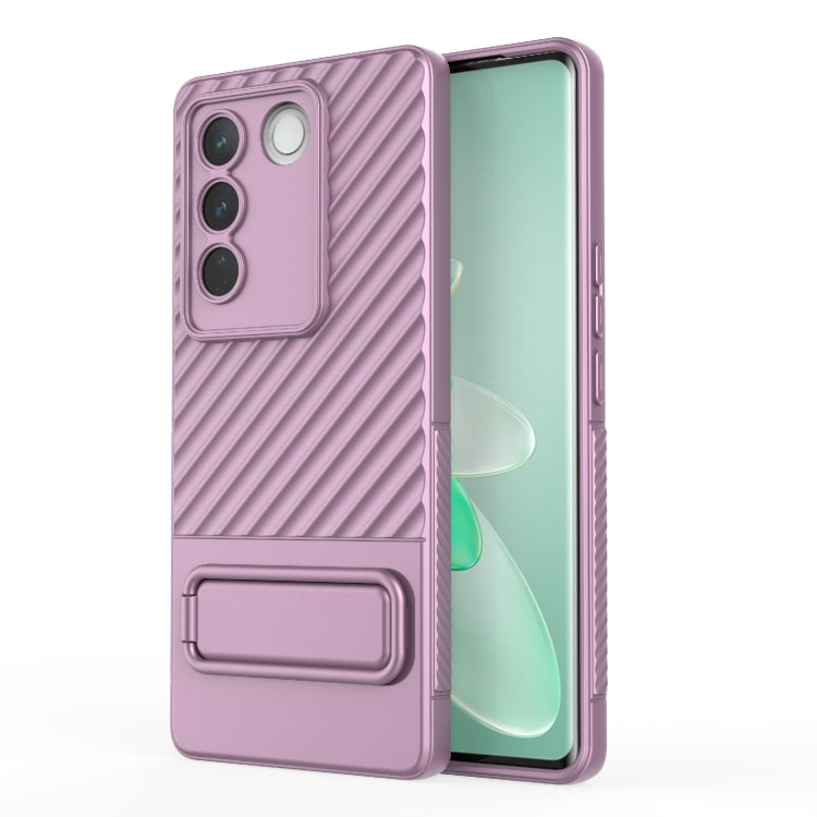 For vivo S16 5G Wavy Texture TPU Phone Case with Lens Film