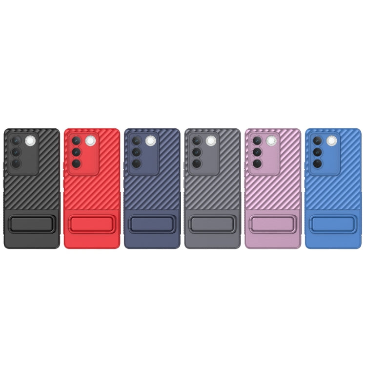 For vivo S16 5G Wavy Texture TPU Phone Case with Lens Film