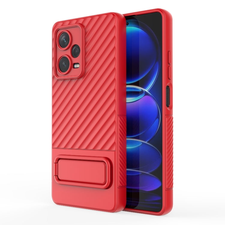 For Xiaomi Redmi Note 12 Pro+ Global Wavy Texture TPU Phone Case with Lens Film