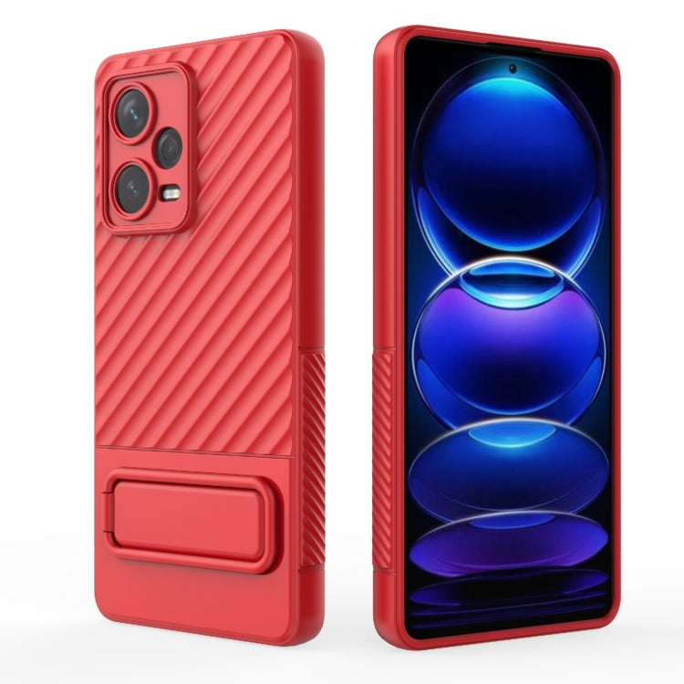 For Xiaomi Redmi Note 12 Pro+ Global Wavy Texture TPU Phone Case with Lens Film