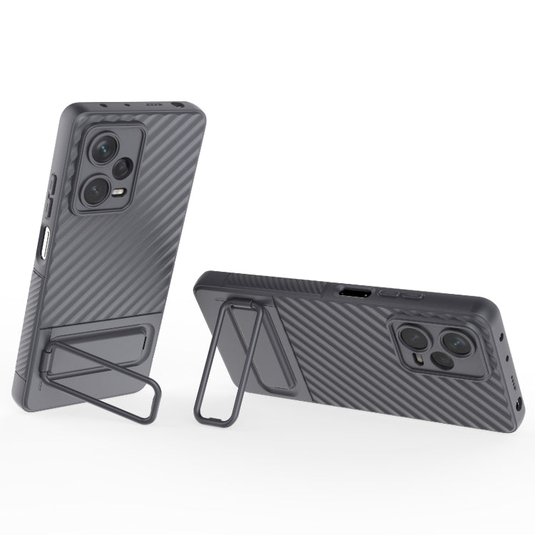 For Xiaomi Redmi Note 12 Pro+ Global Wavy Texture TPU Phone Case with Lens Film