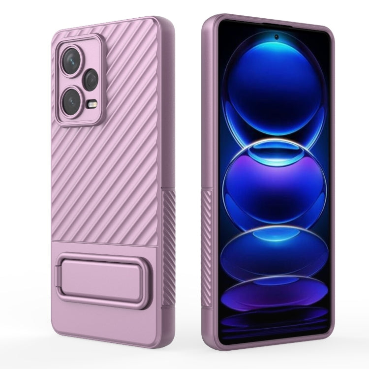 For Xiaomi Redmi Note 12 Pro+ Global Wavy Texture TPU Phone Case with Lens Film
