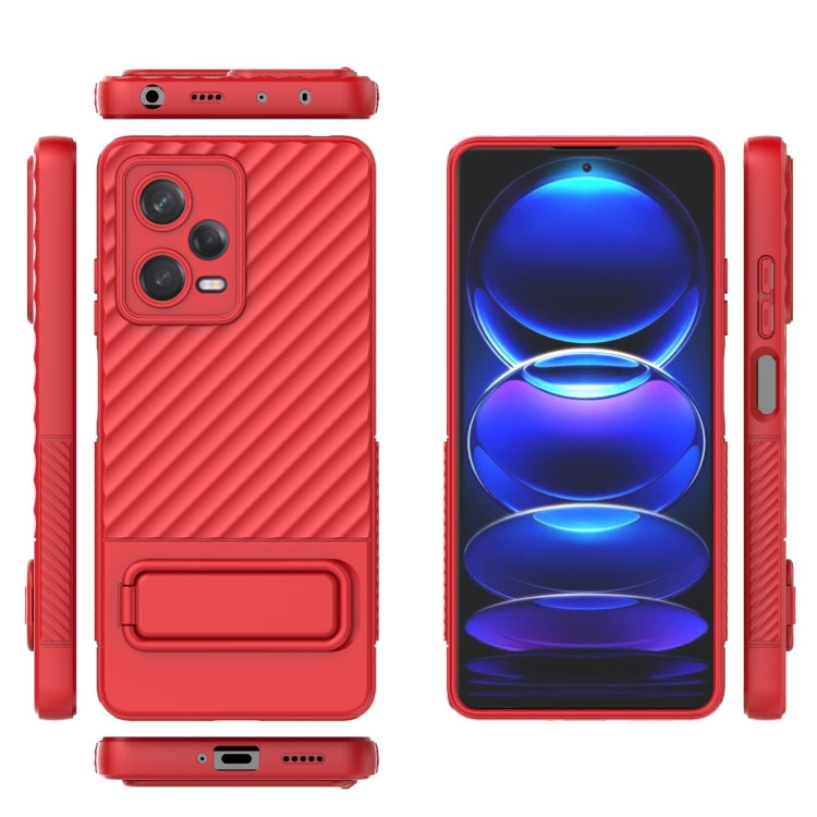 For Xiaomi Redmi Note 12 Pro 5G Global Wavy Texture TPU Phone Case with Lens Film