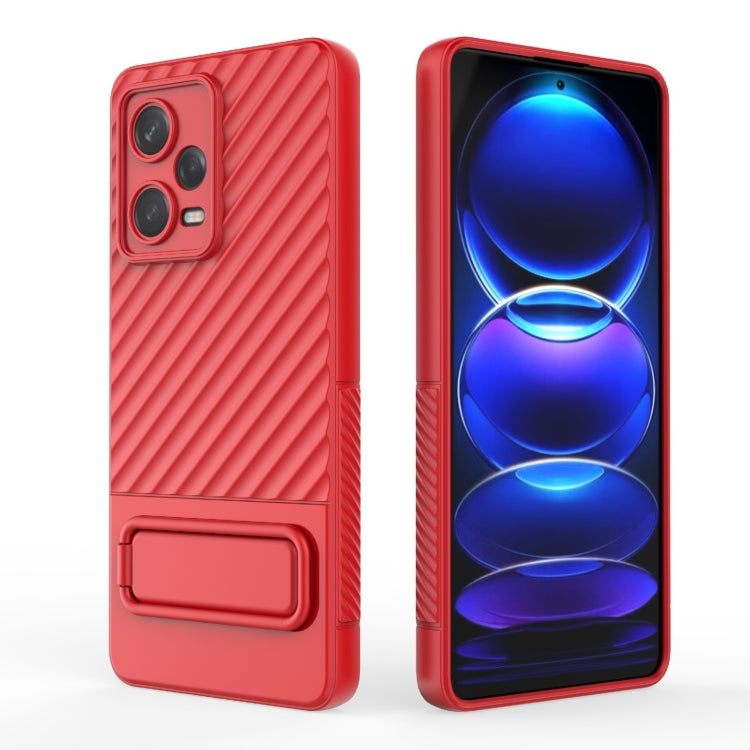 For Xiaomi Redmi Note 12 Pro 5G Global Wavy Texture TPU Phone Case with Lens Film