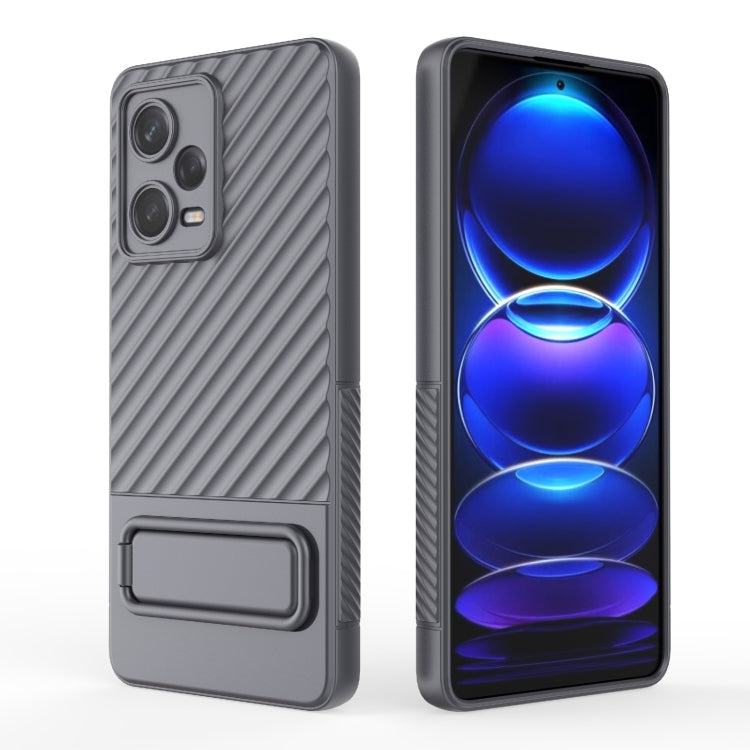 For Xiaomi Redmi Note 12 Pro 5G Global Wavy Texture TPU Phone Case with Lens Film