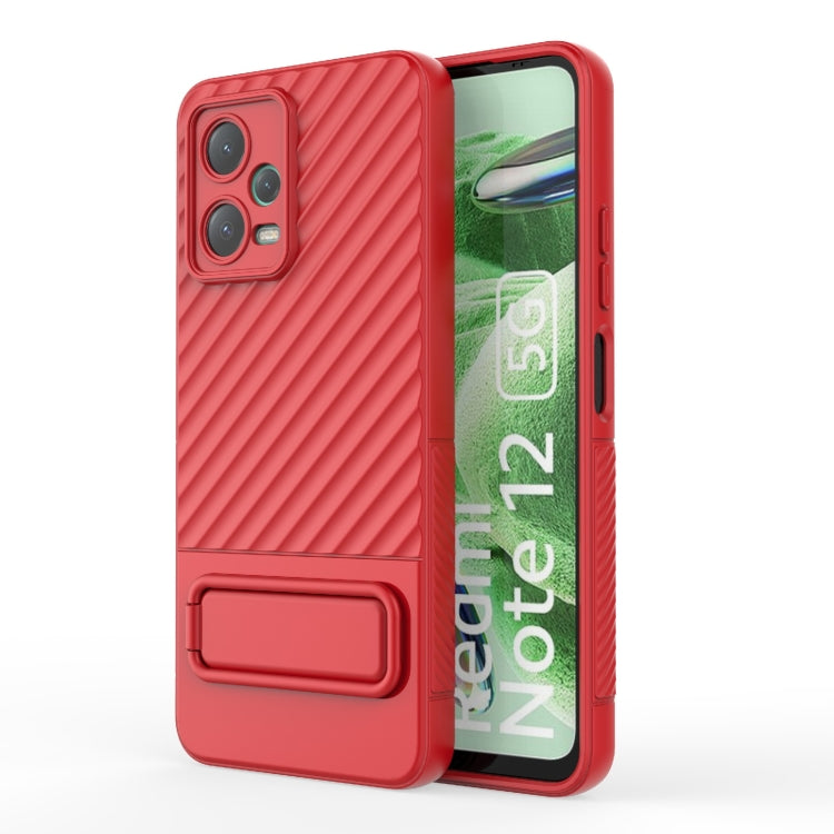 For Xiaomi Redmi Note 12 5G Global Wavy Texture TPU Phone Case with Lens Film