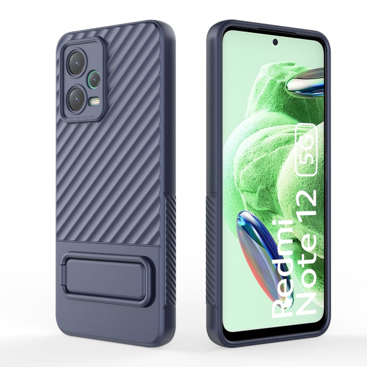 For Xiaomi Redmi Note 12 5G Global Wavy Texture TPU Phone Case with Lens Film