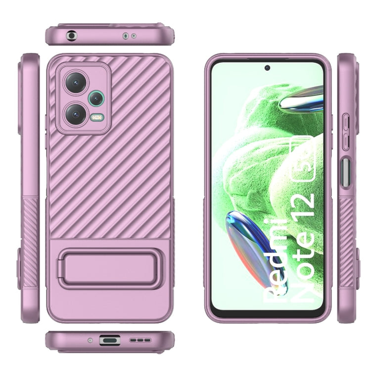 For Xiaomi Redmi Note 12 5G Global Wavy Texture TPU Phone Case with Lens Film