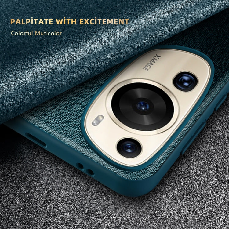 For Huawei P60 Art Magnetic Side Window View Leather Smart Phone Case