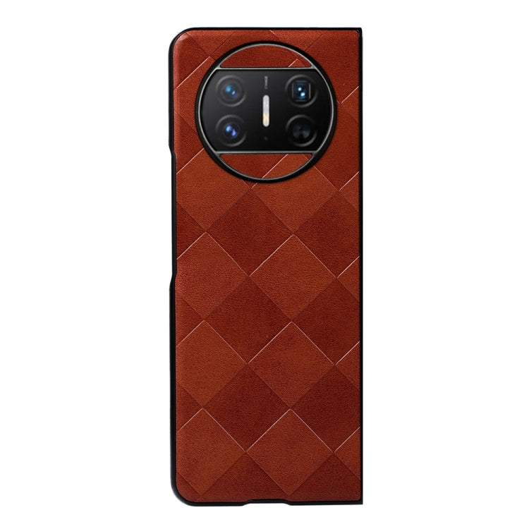 For Huawei Mate X3 Weave Plaid PU Phone Case