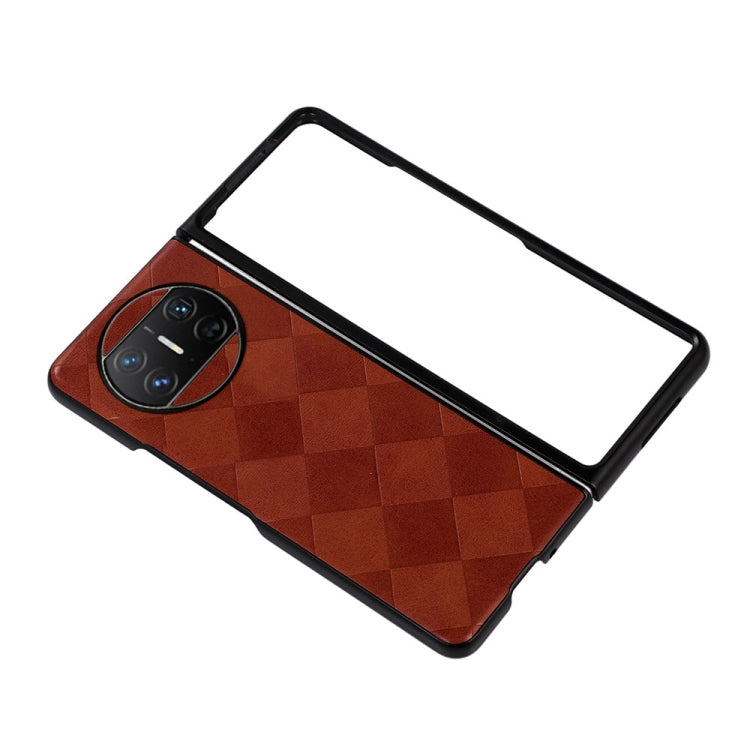 For Huawei Mate X3 Weave Plaid PU Phone Case