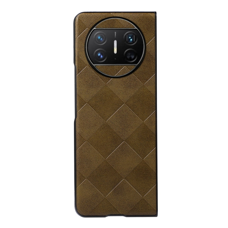 For Huawei Mate X3 Weave Plaid PU Phone Case