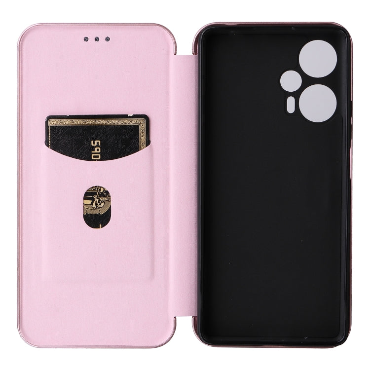 For Xiaomi Redmi Note 12 Turbo Carbon Fiber Texture Flip Leather Phone Case