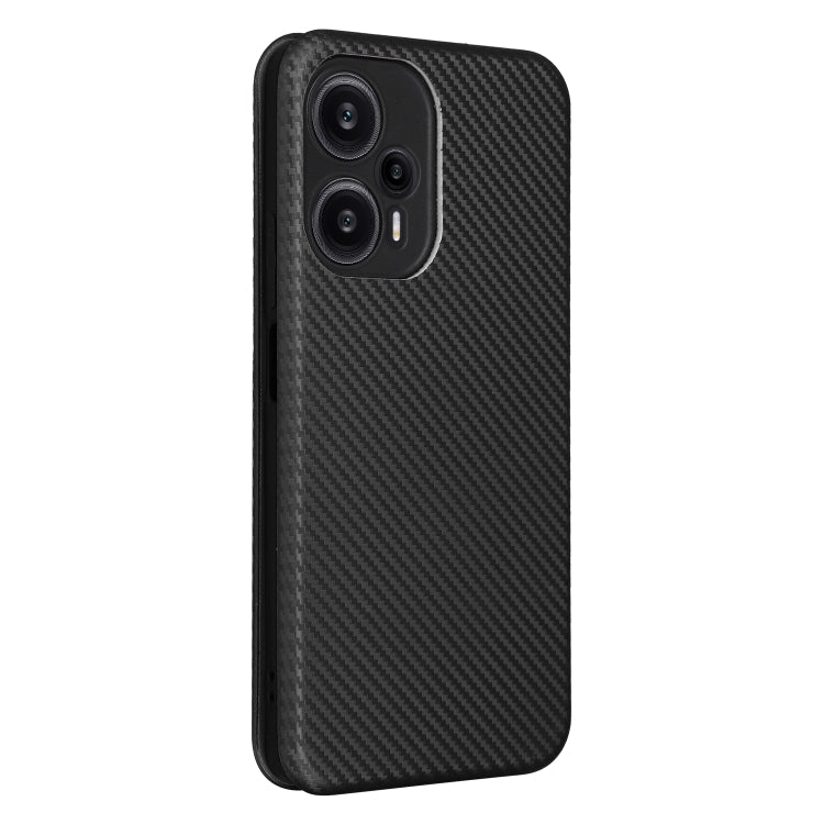 For Xiaomi Redmi Note 12 Turbo Carbon Fiber Texture Flip Leather Phone Case