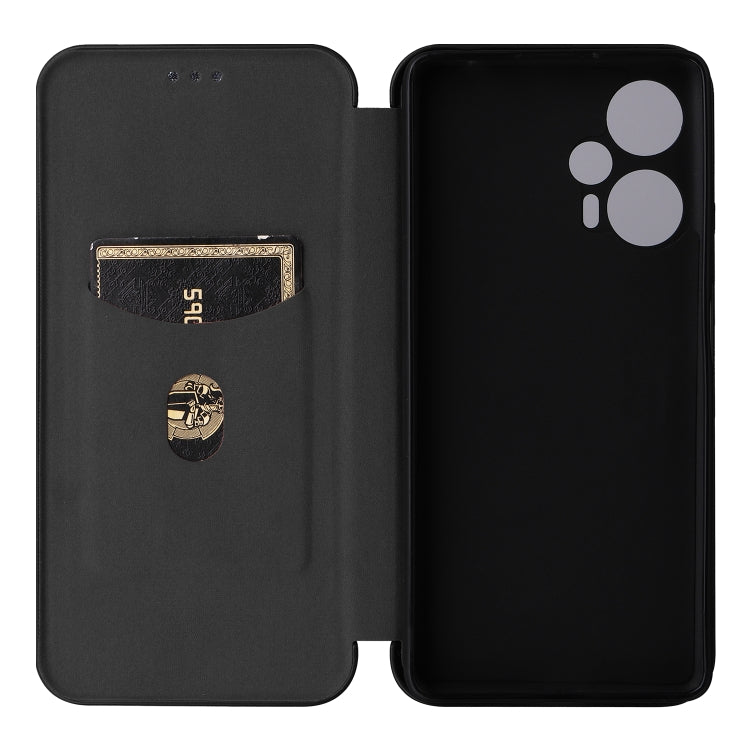 For Xiaomi Redmi Note 12 Turbo Carbon Fiber Texture Flip Leather Phone Case