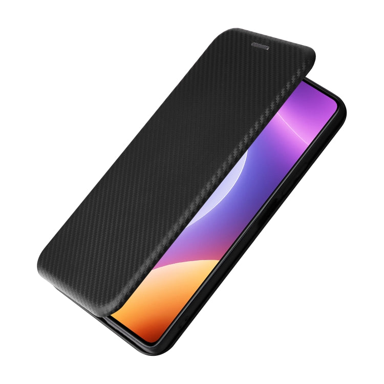 For Xiaomi Redmi Note 12 Turbo Carbon Fiber Texture Flip Leather Phone Case