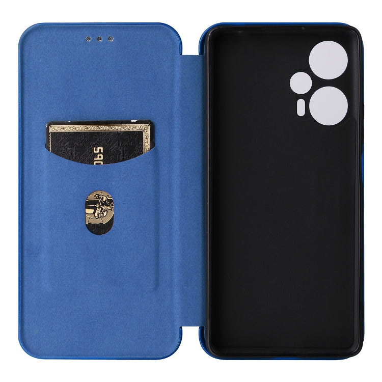 For Xiaomi Redmi Note 12 Turbo Carbon Fiber Texture Flip Leather Phone Case