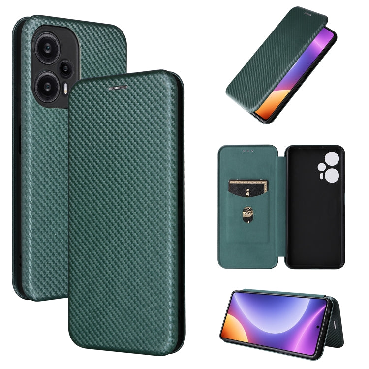 For Xiaomi Redmi Note 12 Turbo Carbon Fiber Texture Flip Leather Phone Case