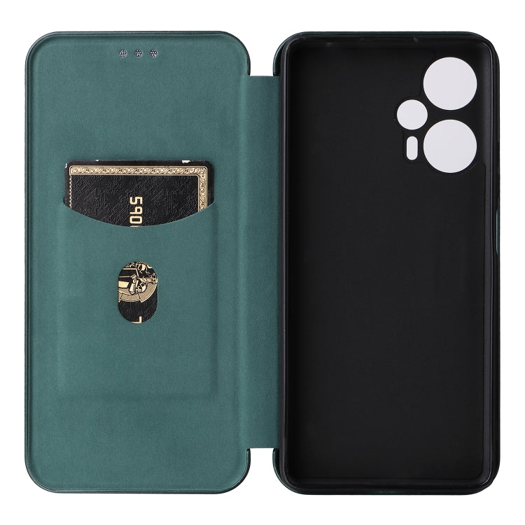 For Xiaomi Redmi Note 12 Turbo Carbon Fiber Texture Flip Leather Phone Case