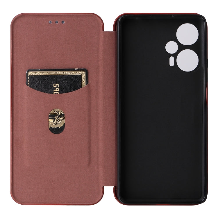 For Xiaomi Redmi Note 12 Turbo Carbon Fiber Texture Flip Leather Phone Case