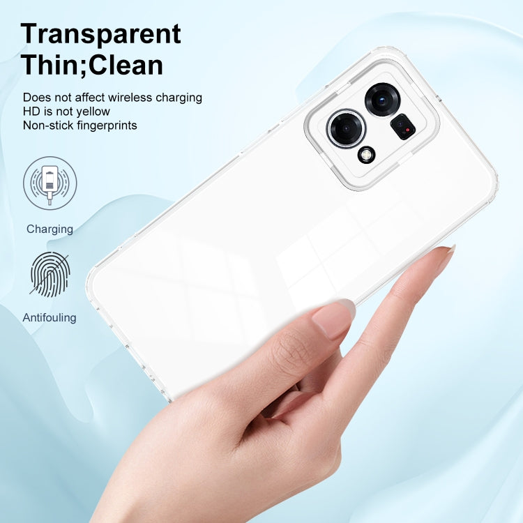 For OPPO Reno7 4G / Reno8 4G / F21 Pro 4G 3 in 1 Clear TPU Color PC Frame Phone Case