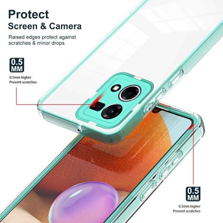 For OPPO Reno7 4G / Reno8 4G / F21 Pro 4G 3 in 1 Clear TPU Color PC Frame Phone Case
