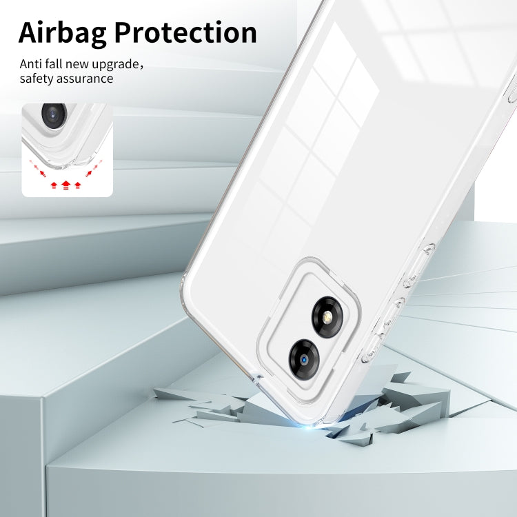 For Motorola Moto E13 3 in 1 Clear TPU Color PC Frame Phone Case